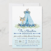 Boys Tribal TeePee Boho Kinderdusche Einladungen (Vorderseite)