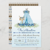 Boys Tribal TeePee Boho Kinderdusche Einladungen (Vorne/Hinten)