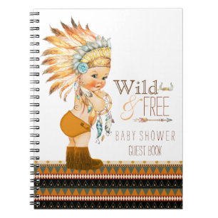 Boys Tribal Wild und Free Baby Shower Gästebuch Notizblock