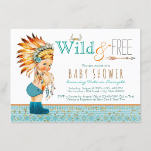 Boys Tribal Wild und kostenlose Baby Dusche Einladung