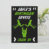 Boys Trick Scooter Birthday Einladung (Stehend Vorderseite)