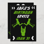 Boys Trick Scooter Birthday Einladung (Vorne/Hinten)