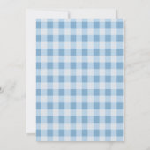 Boys Twin Elephant Baby Shower Blue Gingham Einladung (Rückseite)