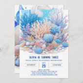 Boy's Under the Sea Bash Birthday Einladung (Vorne/Hinten)