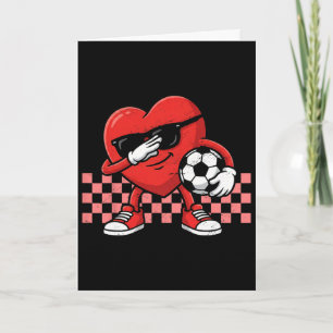 Boys Valentines Day Fuß Dab Fußball Herz Männer Ki Karte