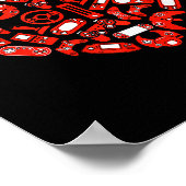 Boys Valentines Day Gaming Video Gamer Controller  Poster (Ecke)