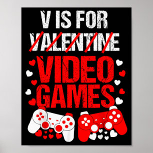 Boys Valentinstag Gaming-Shirt Kinder Valentinstag Poster