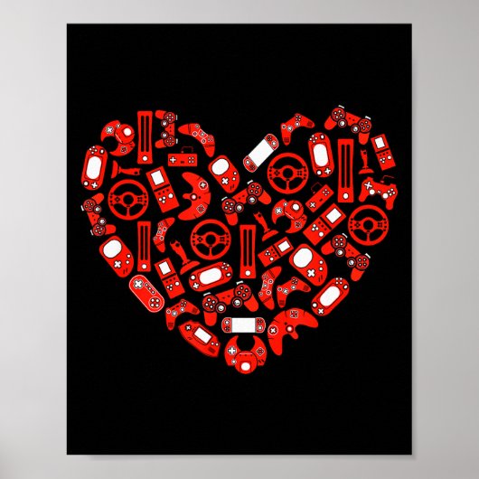 Boys Valentinstag Gaming-Videospielcontroller Poster (Vorne)