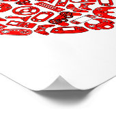 Boys Valentinstag Gaming Videospielcontroller Poster (Ecke)