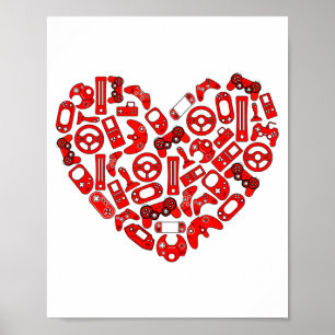 Boys Valentinstag Gaming Videospielcontroller Poster