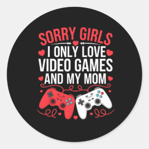 Boys Valentinstag Kinder Lustiges Videospiel Gamer Runder Aufkleber