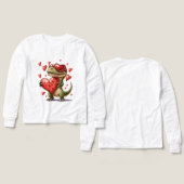 Boys Valentinstag T-Rex Langarm (Design Vorderseite & Rückseite)
