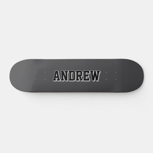 Boys Varsity Black Skateboard Personalized Name (Horizontal)