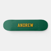 Boys Varsity Green Skateboard Personalized Name (Horizontal)