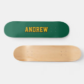Boys Varsity Green Skateboard Personalized Name (Horizontal)