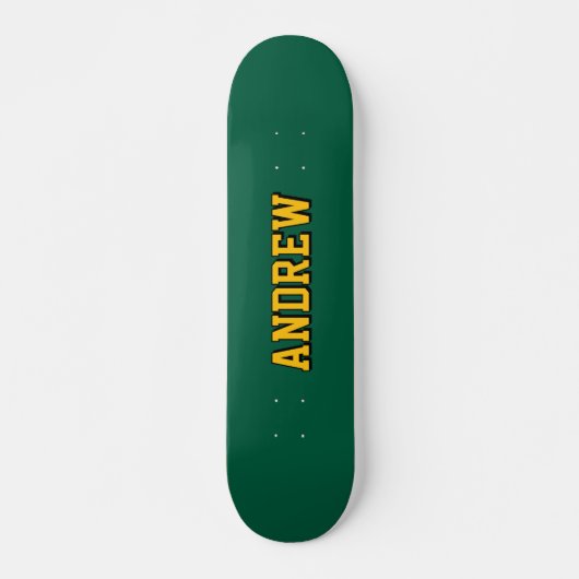 Boys Varsity Green Skateboard Personalized Name (Vorne)