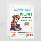 Boys Video Game Geburtstagsparty Einladung (Vorderseite)