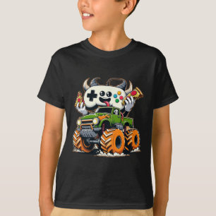 Boys Video Game Pizza hebt 4x4 LKW auf T-Shirt