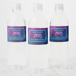 Boys Video Gaming Geburtstagsparty Wasserflaschenetikett