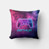 Boys Video Gaming Neon Personalisiert Kissen (Vorderseite)