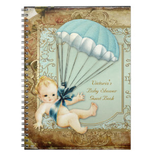 Boys Vintag Baby Shower Gästebuch Notizblock