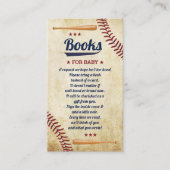 Boys Vintag Baseball Baby Shower Buchanfrage Begleitkarte (Vorderseite)
