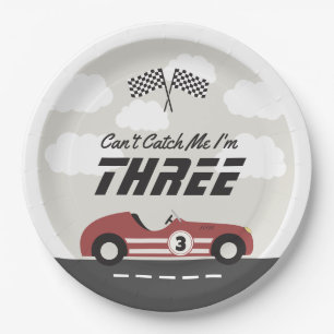 Boys Vintag Red Race Car Geburtstagsparty Pappteller