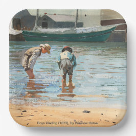 Boys Wading (1873) von Winslow Homer Pappteller