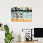 Boys Wading, berühmtes Kunstwerk von Winslow Homer Poster (Heimbüro)