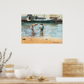 Boys Wading, berühmtes Kunstwerk von Winslow Homer Poster (Küche)
