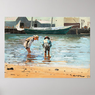 Boys Wading, berühmtes Kunstwerk von Winslow Homer Poster