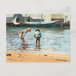 Boys Wading, berühmtes Kunstwerk von Winslow Homer Postkarte