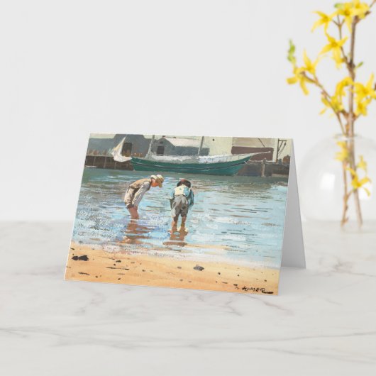 Boys Wading | Winslow Homer Karte (Gelbe Blume)