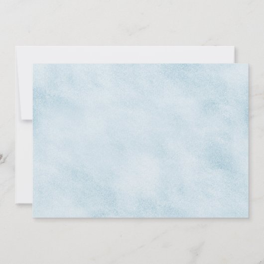 Boys Watercolor Blue Gold Baby Dusche Einladung (Rückseite)