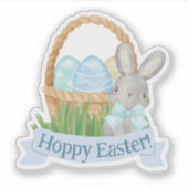 Boys Watercolor Blue Oaster Basket Aufkleber (Vorderseite)