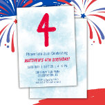 Boys Watercolor Kids Blue 4. Geburtstag Einladung<br><div class="desc">4. Geburtstag Kinder Junge blau Party 4. Geburtstag Party Einladung für einen 4-jährigen Jungen mit lustigen Schriftart schreiben und Spaß Wasserfarbe Nummer.</div>