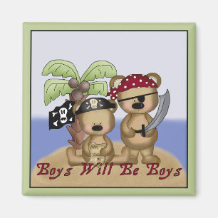 Boys werden Boys Lil Pirate Bears Magnet