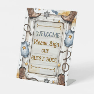 Boys Western Rustic Little Cowboy Rodeo Sockelschild