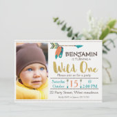 Boys Wild One Arrow 1. Geburtstag Einladung (Stehend Vorderseite)