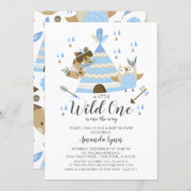 Boys Wild One Baby Shower Einladung