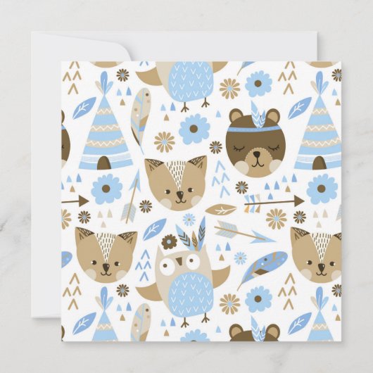 Boys Wild One Baby Shower Einladung (Rückseite)