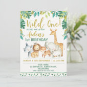 Boys Wild One Safari Einladung zum ersten Geburtst (Stehend Vorderseite)