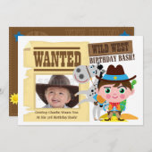 Boys Wild West Western Cowboy Birthday Invite Einladung (Vorne/Hinten)