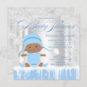 Boys Winter Wonderland Snow Baby Dusche Einladung (Vorne/Hinten)