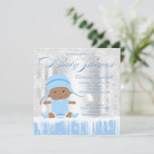 Boys Winter Wonderland Snow Baby Dusche Einladung (Stehend Vorderseite)