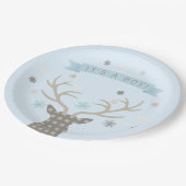 Boys Winter Wonderland Woodland Deer Baby Dusche Pappteller (Schrägansicht)