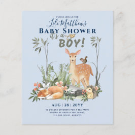 Boys Woodland Animals Forest Baby Shower lädt ein Flyer