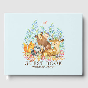 Boys Woodland Baby Showbook Gästebuch