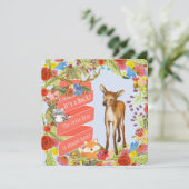 Boys Woodland Deer Baby Dusche Einladung (Stehend Vorderseite)