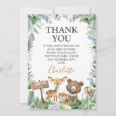 Boys Woodland Greenerenery Kinderdusche Danke Kart Einladung (Vorderseite)